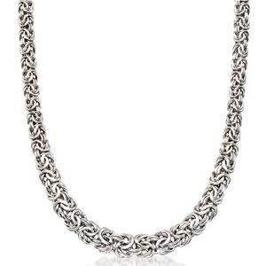 Ross-Simons Sterling silver woven graduated Byzantine necklace 20"